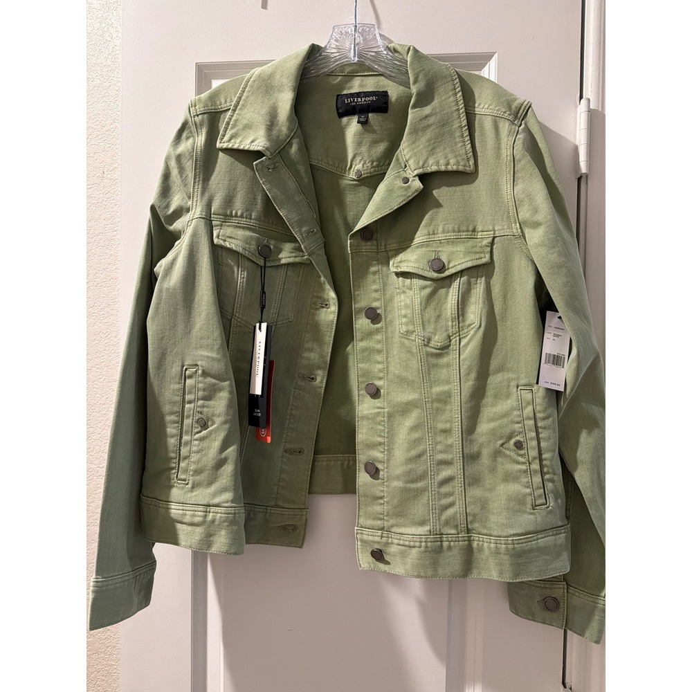 Liverpool Los Angeles Spanish Moss Green Jean Jacket LM1004WF XL NEW